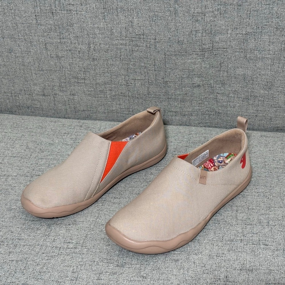 UIN Shoe Women 8 Tan Slip On Casual Loafer